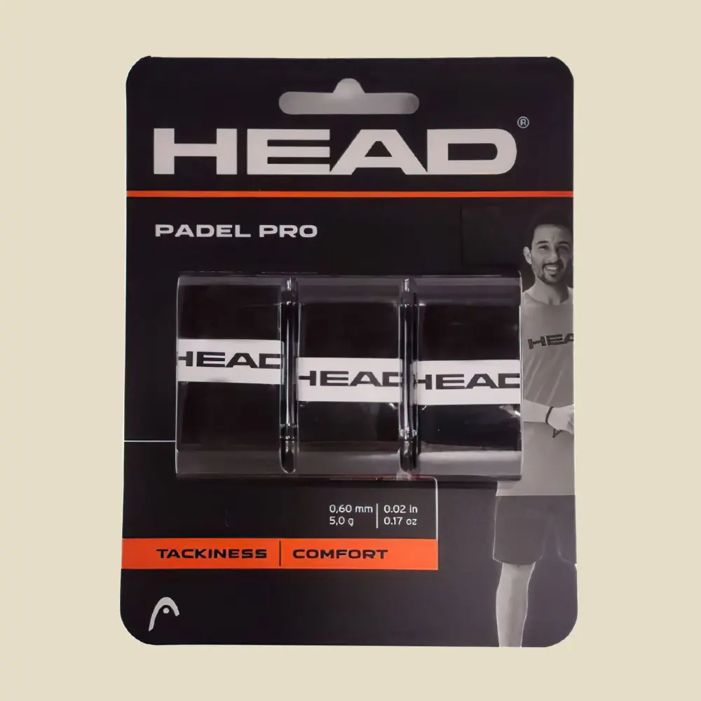 Overgripi Head Padel Pro melni – 3 gab.