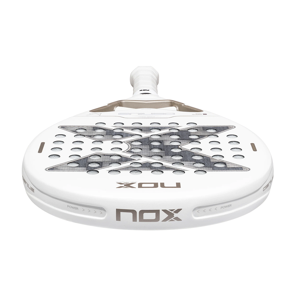 NOX AT10 Genius 12K Xtrem Lite Agustín Tapia 2027, balta / pelēka, skats leņķī
