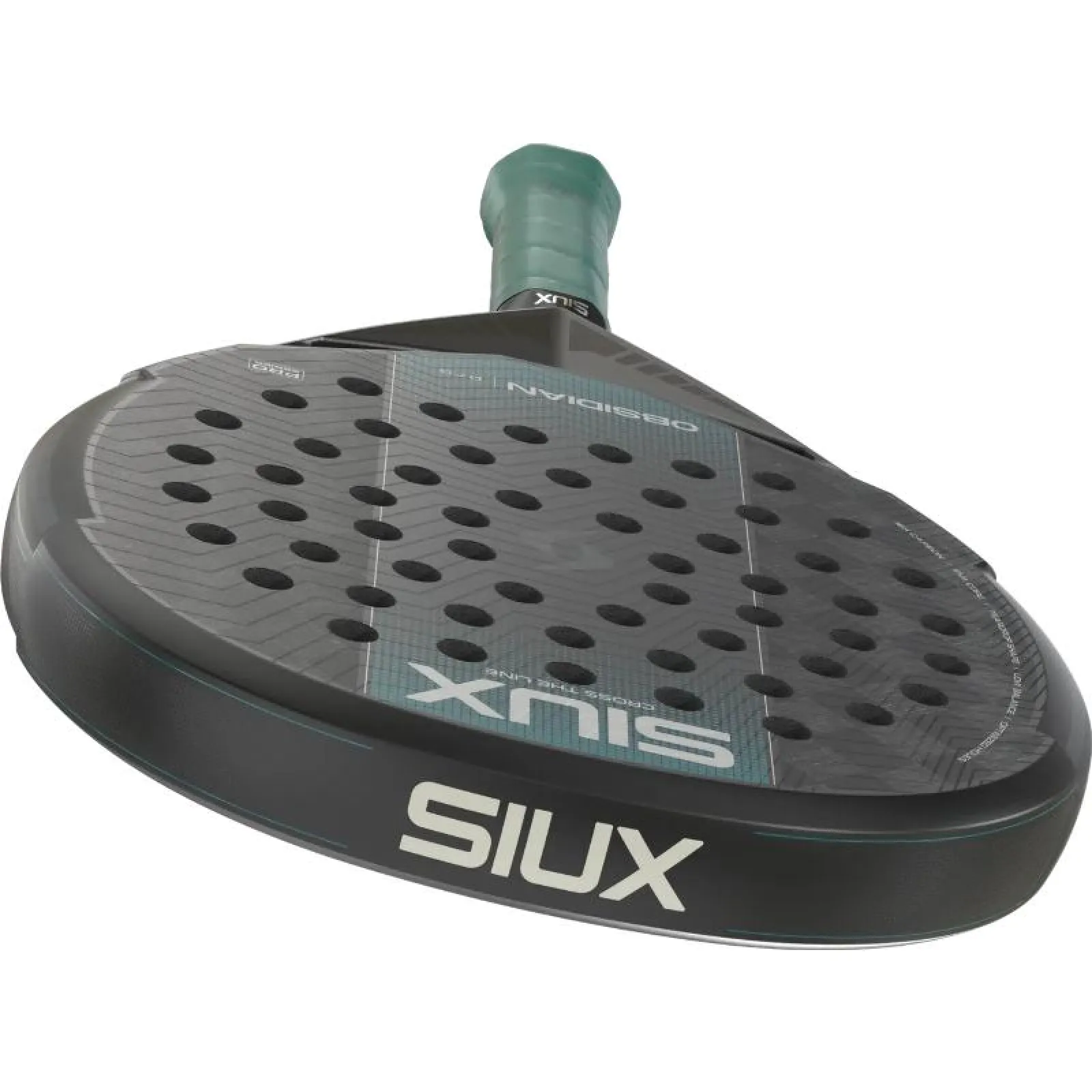 Siux Obsidian Pro 2027 melna, tirkīza, skats leņķī